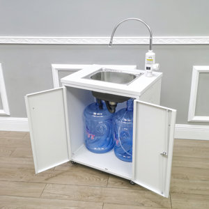 Fixturedisplays® 24 X 18 X 39" Portable Mobile Sink Hot Water